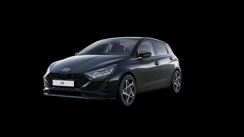 Hyundai i20 1.0 T-GDi 48V 7-DCT 74kW Sky, Auto's, Zwart, Bedrijf, 5 zetels, 1000 cc