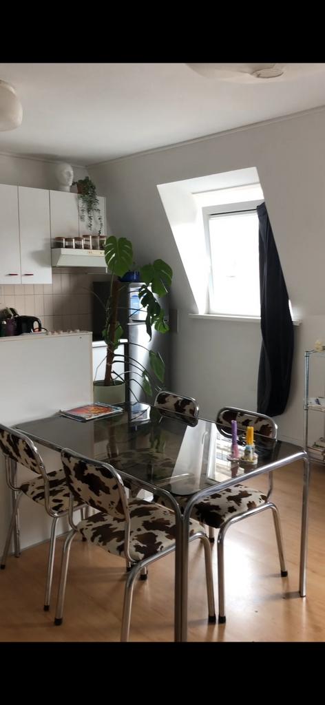 Vintage eettafel, Huis en Inrichting, Tafels | Eettafels, Ophalen, Glas