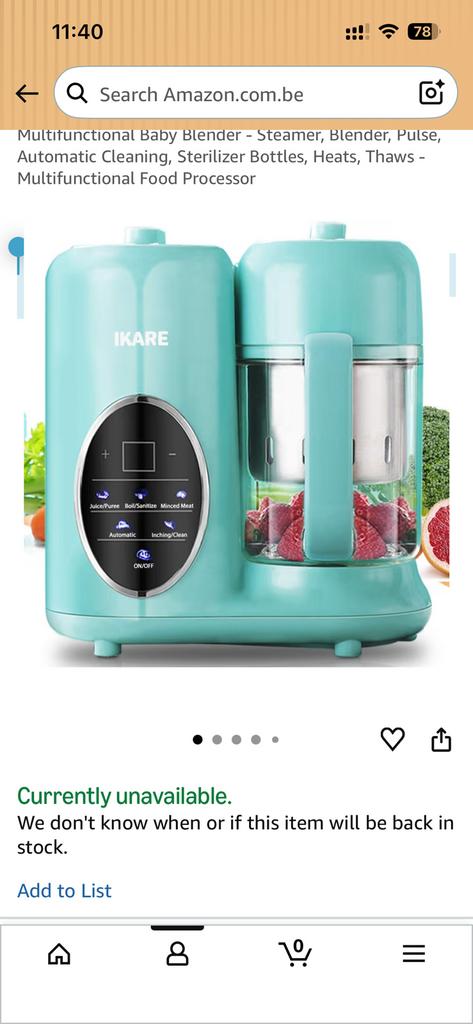 Kinderen eten maker, Ophalen, Gebruikt, Vaatwasserbestendig, Minder dan 1 liter