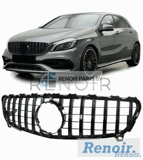 W176 GT Grill MB A Klasse Facelift Panamericana Glans Zwart, -, Utilisé, -, -