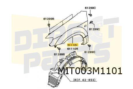 Mitsubishi Outlander (5/03-2/07) voorscherm Links Origineel!, -, Verzenden, -, Nieuw
