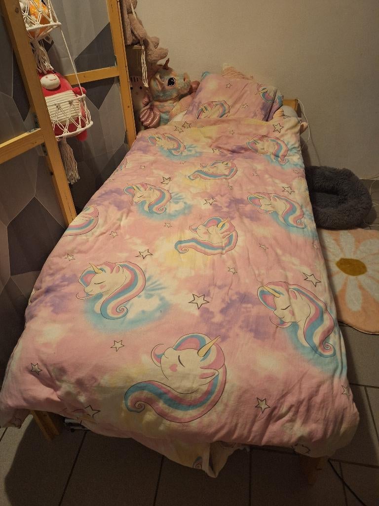 Lit 90-200 en bois, Maison & Meubles, Neuf, 90 cm, Beige, Une personne