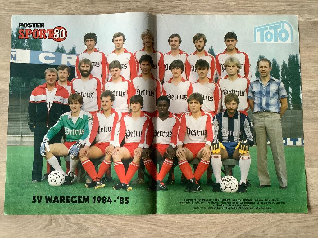 Poster SV Waregem Seizoen 1984-1985, Ophalen of Verzenden, Zo goed als nieuw, Poster, Plaatje of Sticker