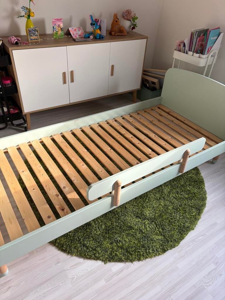Kinderbed Flexa maat 200x90 kleur mint, Ophalen, 85 tot 100 cm, Gebruikt, Lattenbodem