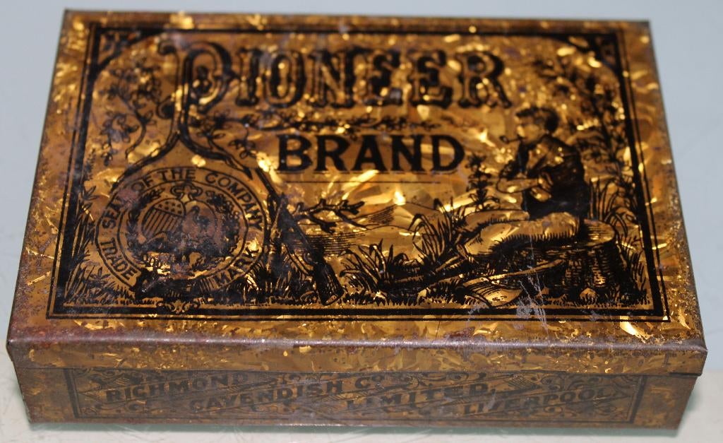 Pioneer Brand  Boîte à tabac Golden Flake Cavendish +/- 1910, Collections, Enlèvement ou Envoi, Utilisé, Autre, Autres marques