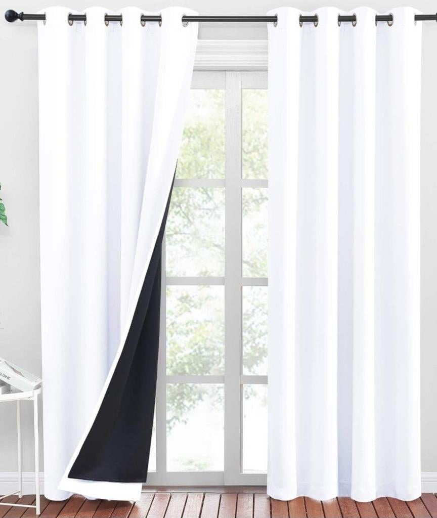 Lot 4 rideaux occultants blancs NEUF, Envoi, Neuf