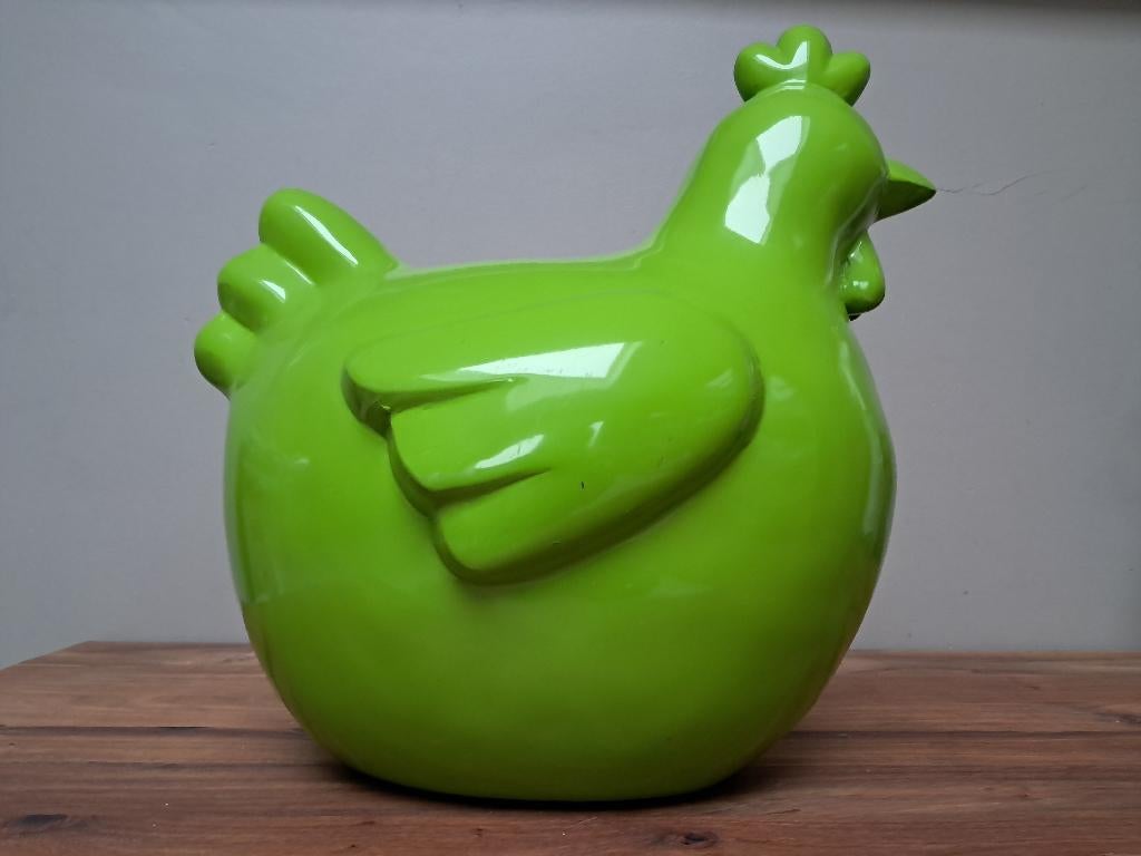 Grote keramiek kip (zie foto's), Ophalen, Zo goed als nieuw, Steen, Dierenbeeld