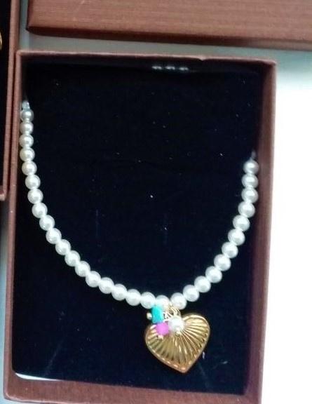 nieuw collier perles ketting hart , 40cm + 5cm , kleurvast, Bijoux, Sacs & Beauté, Neuf, Enlèvement ou Envoi, Autres matériaux