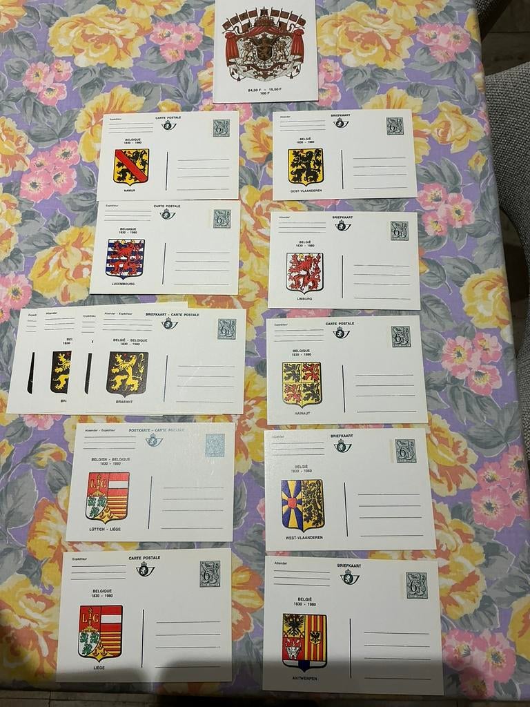 Postkaarten België 1830-1980, Ophalen of Verzenden, Setje