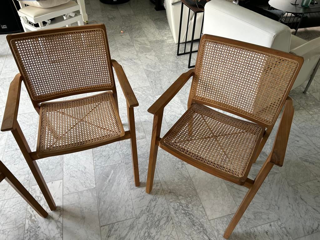 4 vintage stoelen, Ophalen, Bruin, Vintage chic, Hout