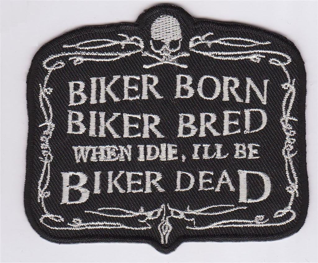 Biker Born, Biker Bred stoffen opstrijk patch embleem, Verzenden, Nieuw