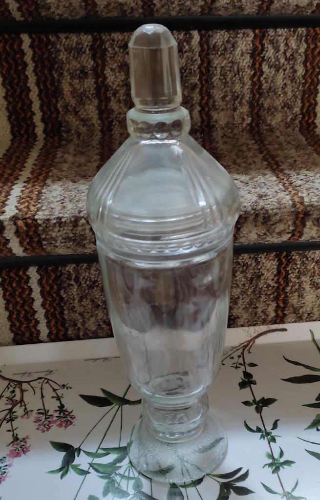 Glazen snoepdoos, hoog, Antiek en Kunst, Antiek | Glaswerk en Kristal, Ophalen of Verzenden