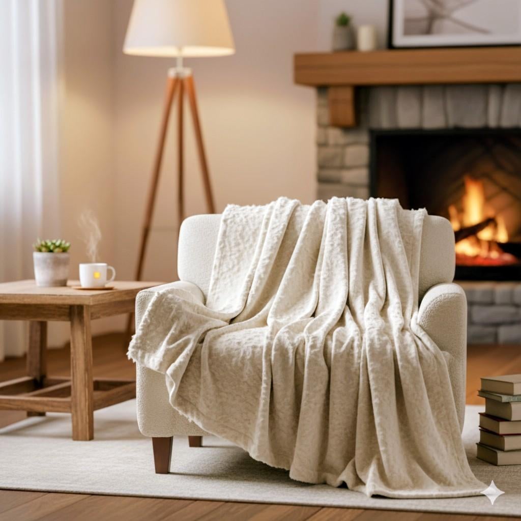 2 PLAIDS POLAIRES CHAMPAGNE XXL, Maison & Meubles, Accessoires pour la Maison | Plaids & Couvertures, Comme neuf, Enlèvement ou Envoi