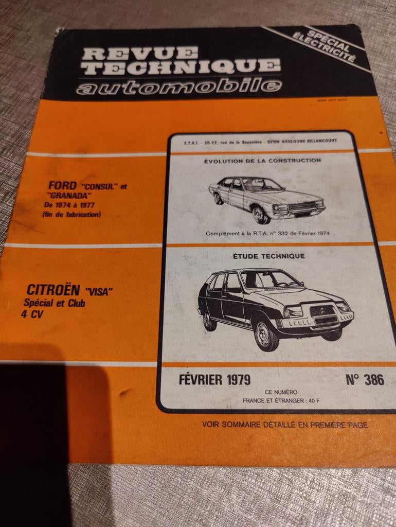 RTA Citroen visa / ford consul granada, Enlèvement ou Envoi