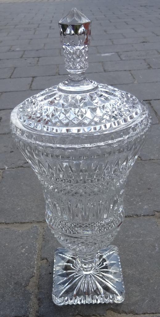 kristallen vaas H 32 -diameter 14 cm, Antiek en Kunst, Ophalen