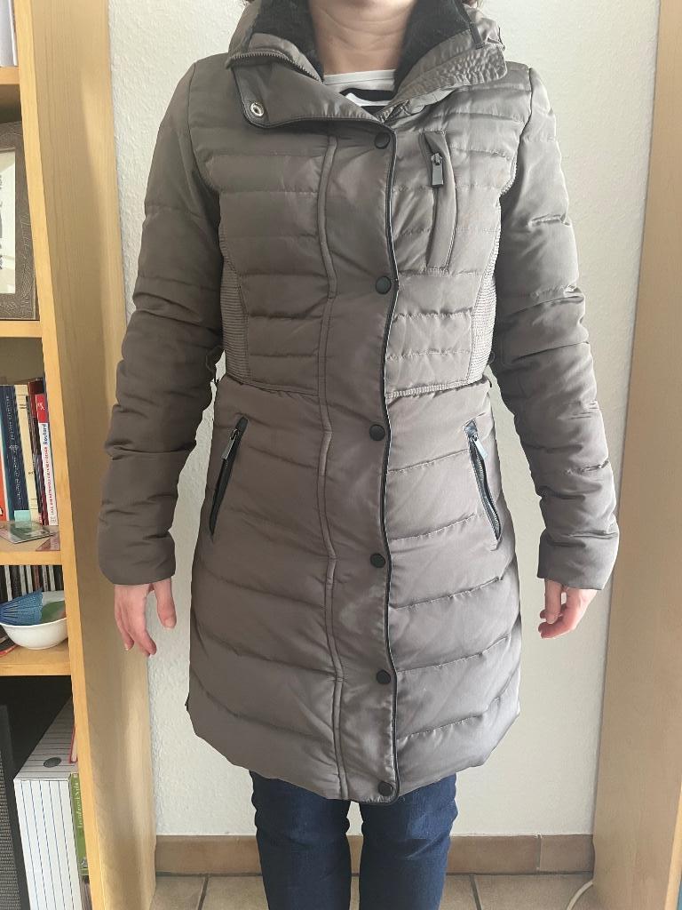 Manteau doudoune d’hiver femme taille 36, Gris, Enlèvement, Porté, Zara