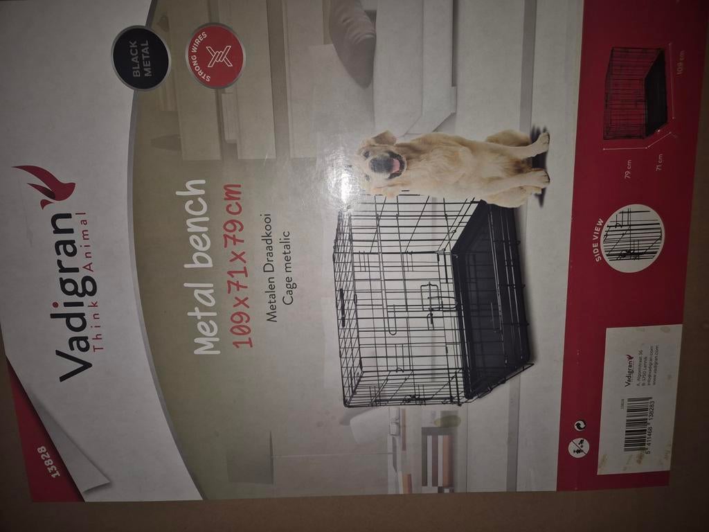 Bench metal pour chien 1.1m x 0.7m x 0.8m, Animaux & Accessoires, Enlèvement