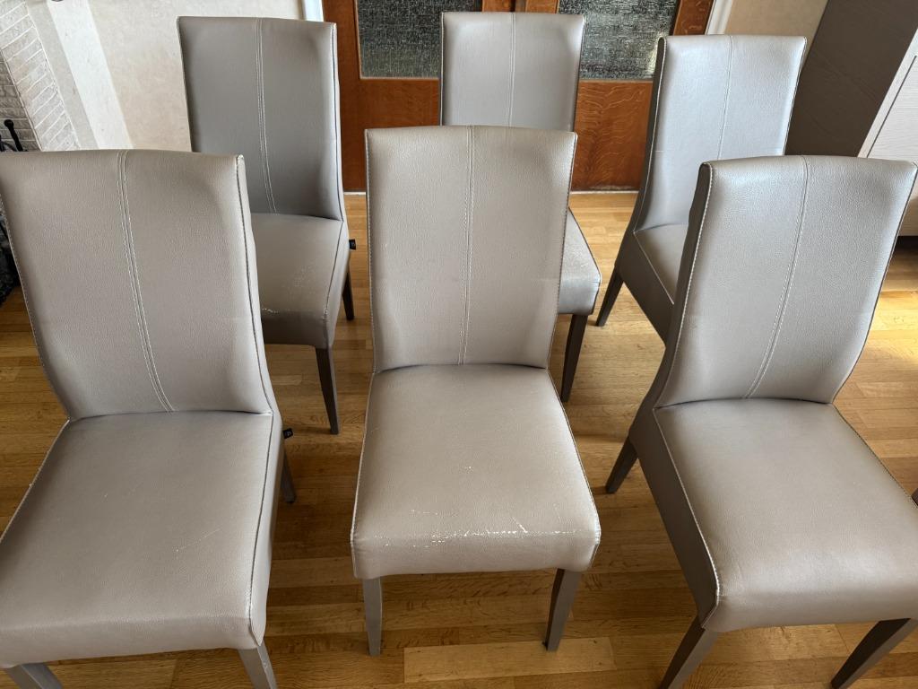 Chaises (lot de 6 chaises H&H ou à l'unité), Maison & Meubles, Gris, Enlèvement, Bois, Cinq, Six Chaises ou plus