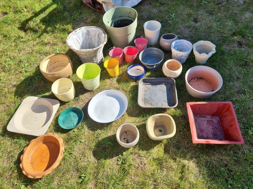 Lot bloempotten en schalen, Tuin en Terras, Bloempotten, Ophalen, Gebruikt, Binnen