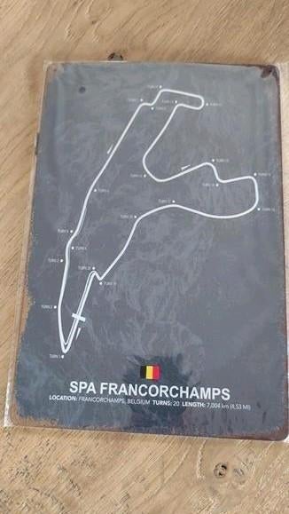 Plaque métallique Circuit de Spa Francorchamps., Collections, Marques & Objets publicitaires, Enlèvement ou Envoi, Neuf