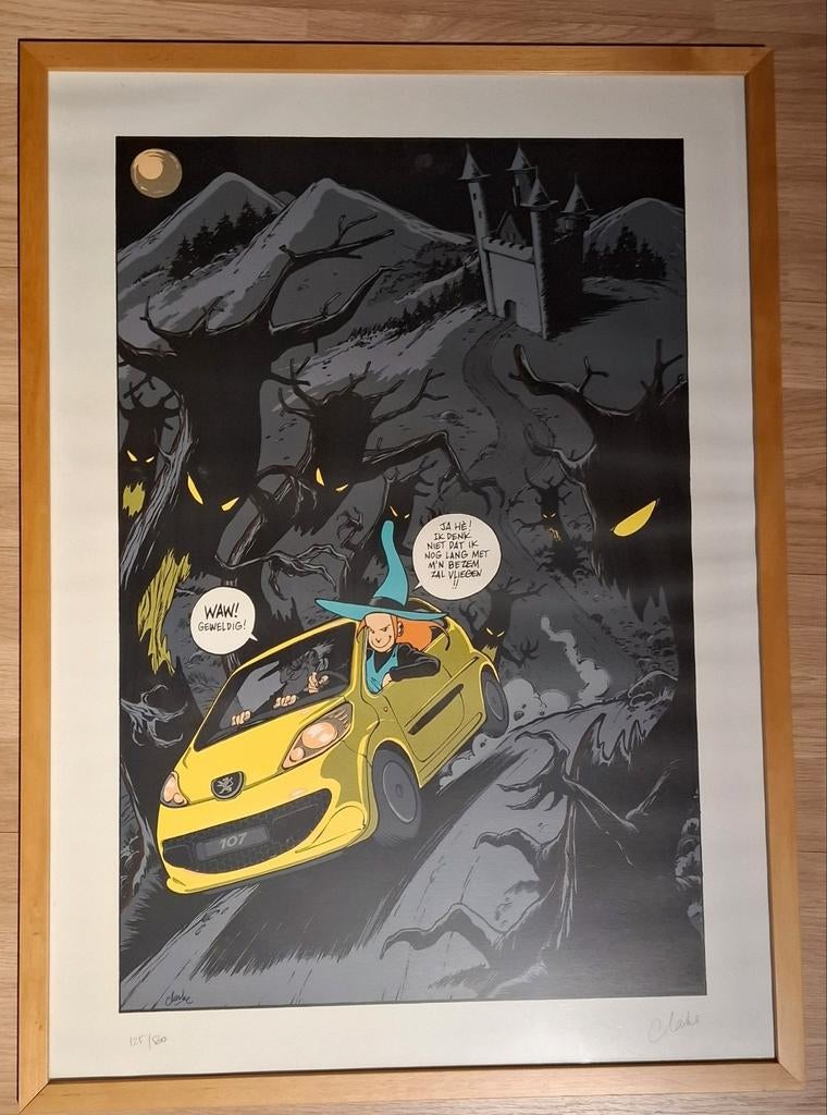 Poster met kader Melisande Gesigneerd door de tekenaar, Boeken, Ophalen