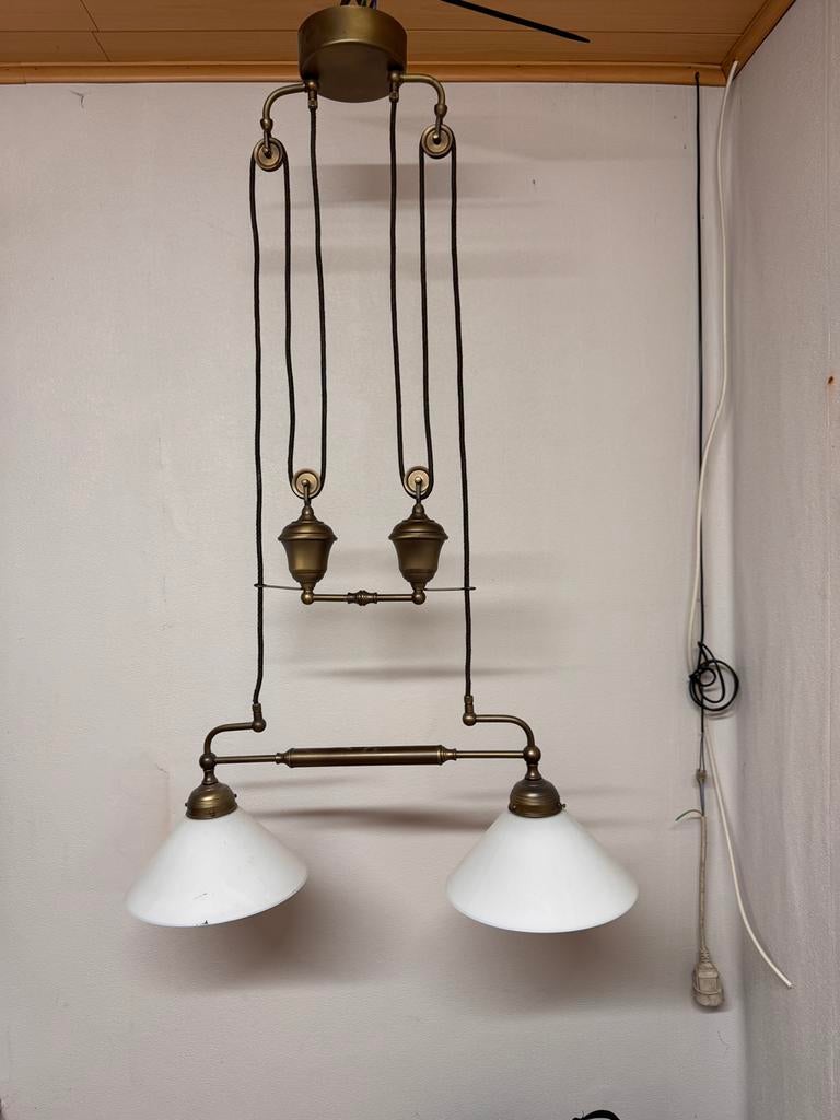 3 antieke lampen, pendule, en 2 bureau lampen, Enlèvement