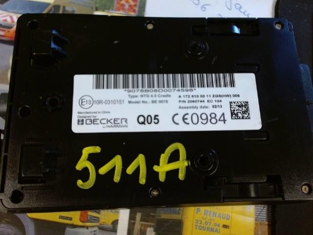 Module GPS Mercedes A176 2012-2015 A1728100011 (511A), Auto-onderdelen, Interieur en Bekleding, Gebruikt, Ophalen of Verzenden