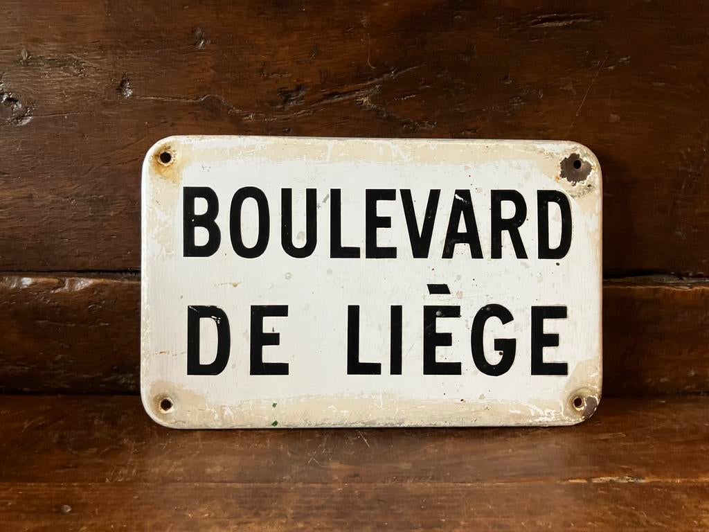 Plaque émaillée Boulevard de Liège, Antiquités & Art, Enlèvement ou Envoi