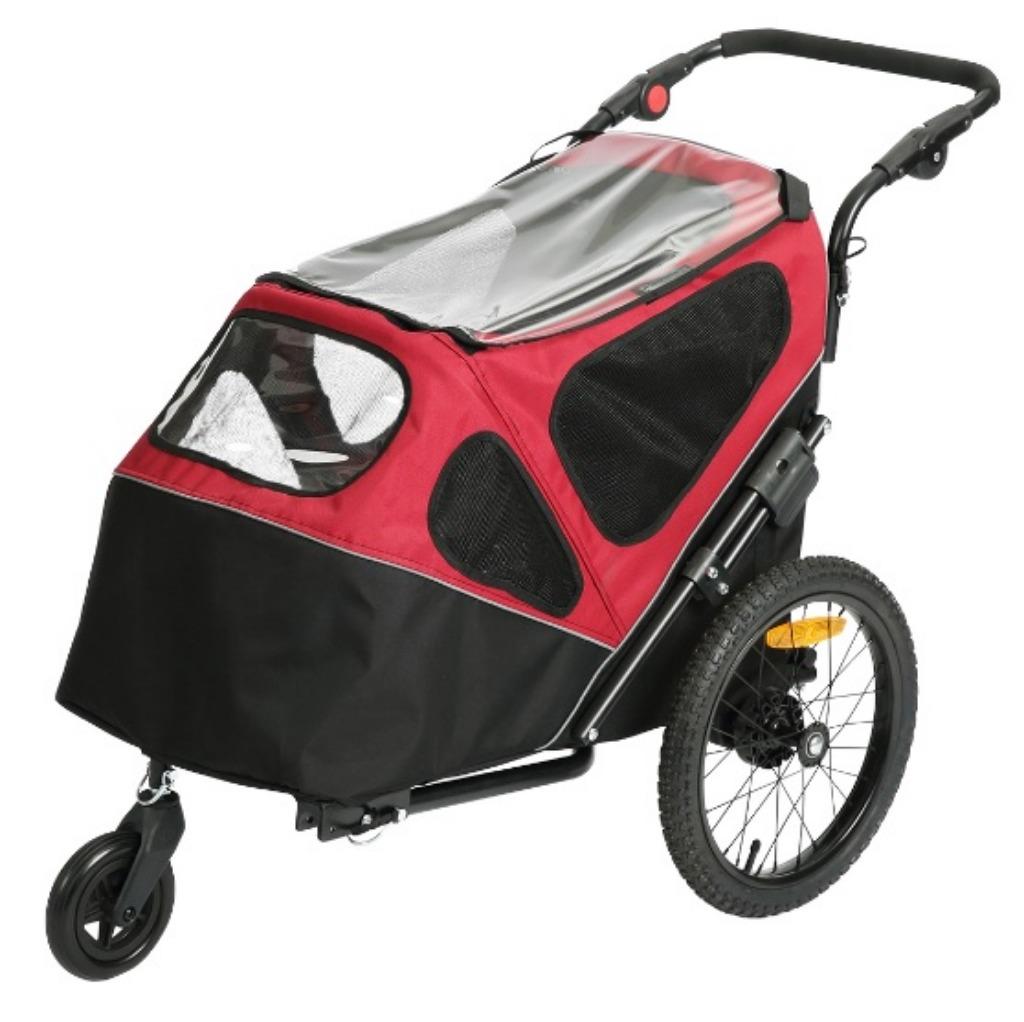 Hondenfietskar-Hondenbuggy Pet Trailer 2 in 1 Zwart-Rood, Ophalen, Nieuw