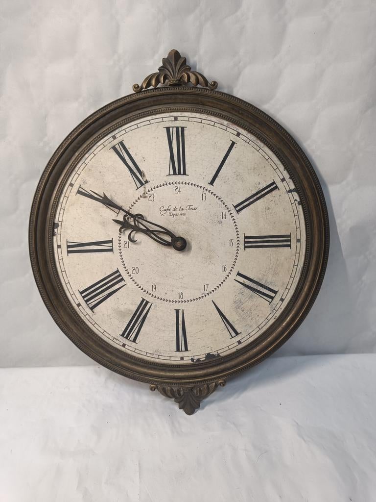 Belle horloge murale quartz “Café de la Tour” – style ancien, Horloge murale