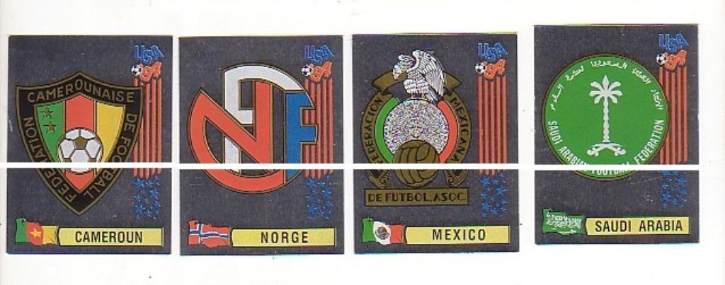Panini USA '94 4 Emblems dos noir - mauvais état, Envoi, Utilisé, Affiche, Image ou Autocollant