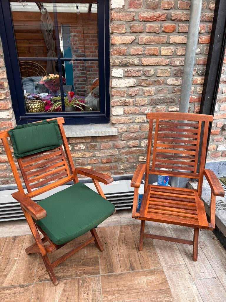 2 Chaises en teck pliables - jamais servi, Enlèvement, Comme neuf