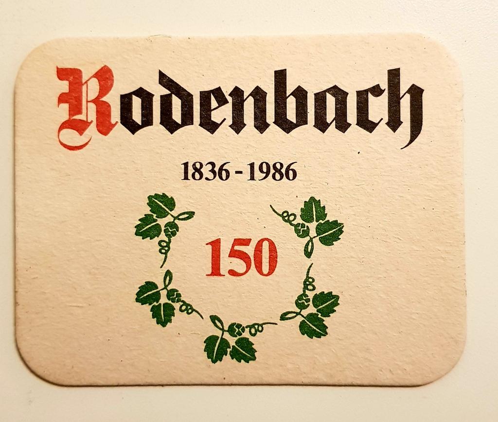 Bierkaartje: Brouwerij Rodenbach 150 jaar, Verzamelen, Biermerken, Ophalen