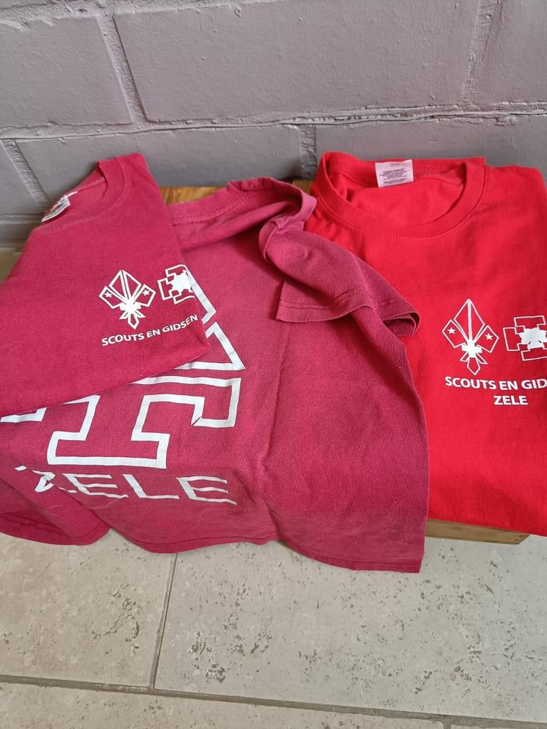 3x t shirts scouts Zele 2x 122, 1xMedium, Ophalen of Verzenden, Zo goed als nieuw