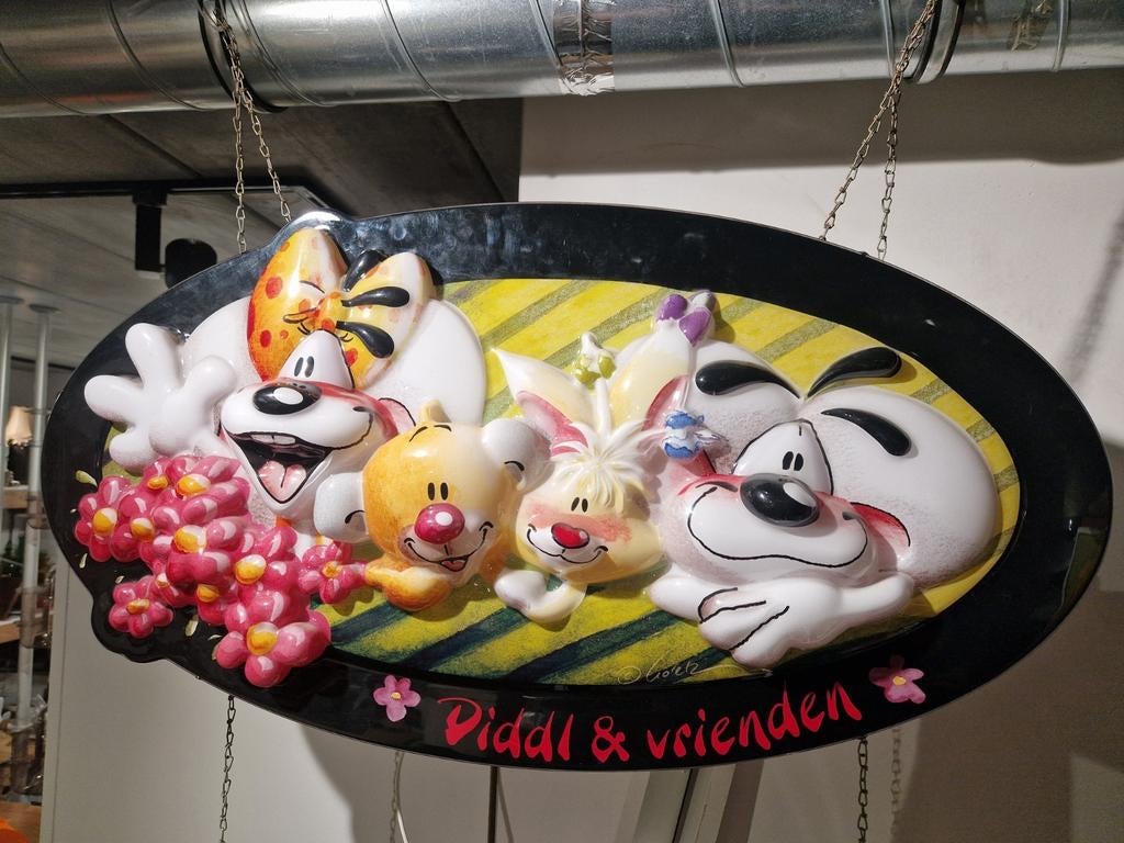 Diddl verzamelobject , 
Ovale dubbelzijdig lichtbak hanglamp, Ophalen of Verzenden, Zo goed als nieuw, Lamp