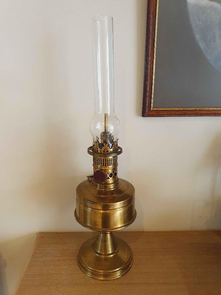 Oude koperen kerosinelamp met nieuwe lont, Antiek en Kunst, Antiek | Brons en Koper, Koper, Ophalen