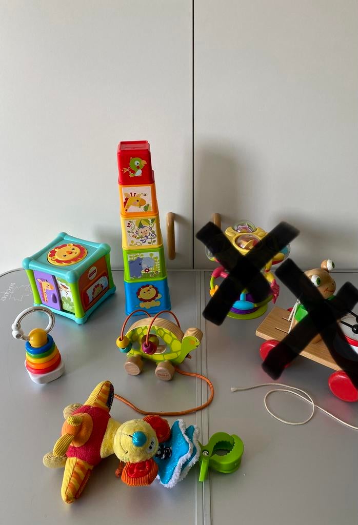 🍄 Fisher Price + Babyspeelgoed ( 3 € voor alles ), Ophalen of Verzenden, Zo goed als nieuw, Rammelaar, Met wieltjes