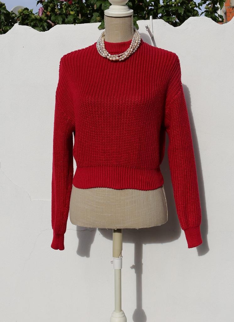 S Pull & Bear korte rode trui, Kleding | Dames, Ophalen of Verzenden, Zo goed als nieuw, Rood, Maat 36 (S)