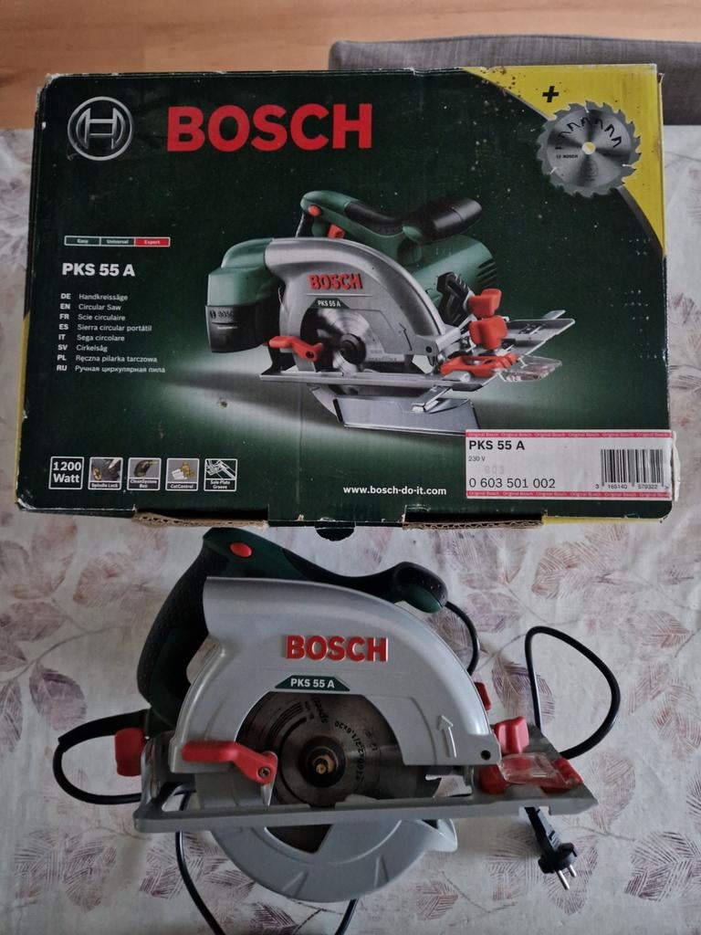 Bosch Cirkelzaag PKS 55 A - 1200W te koop., Enlèvement, Scie circulaire