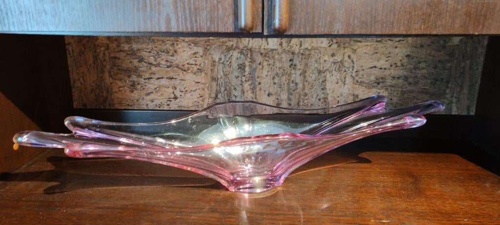 Coupe XXL en verre Val Saint Lambert, violet, fait main, BEL, Antiquités & Art, Enlèvement