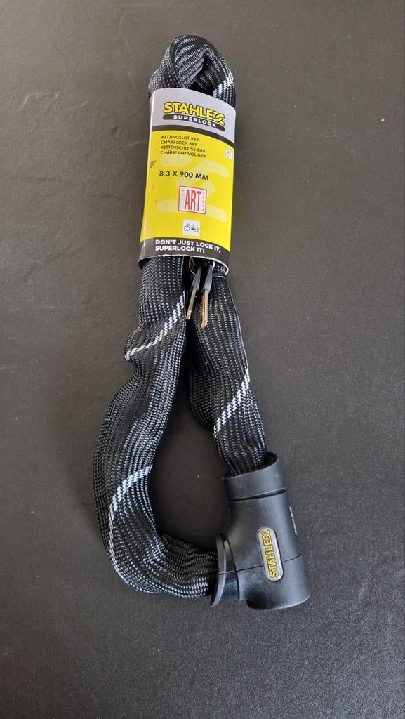 Cadenas à chaîne Stahlex - Art Mark - Noir, Fietsen en Brommers, Fietsaccessoires | Fietssloten, Nieuw, Kettingslot, Ophalen of Verzenden