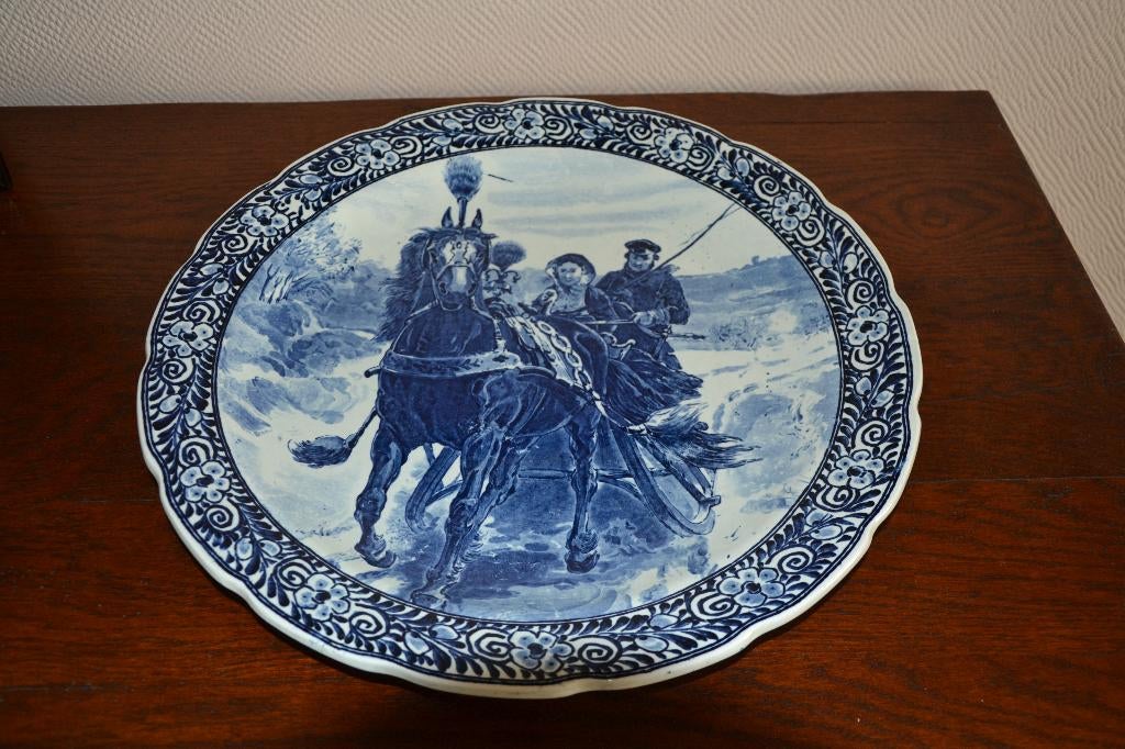 Delfts blauw bord, Antiek en Kunst, Curiosa en Brocante, Ophalen