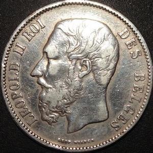 Argent - Belgique - 5 Francs - Leopold II - 1870, Enlèvement ou Envoi, Monnaie en vrac, Argent, Argent