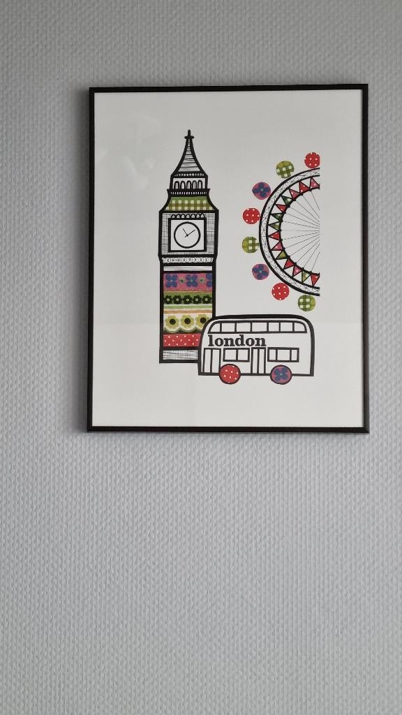 kader met poster, Huis en Inrichting, Ophalen, Zo goed als nieuw