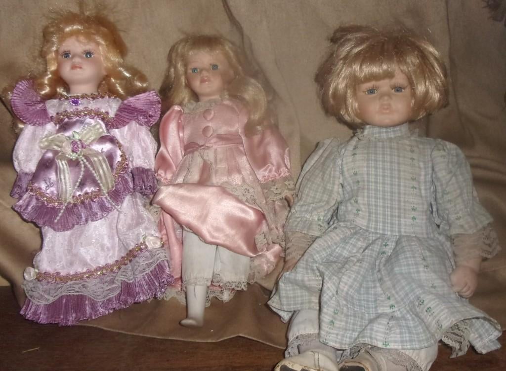 lot 8 poupées porcelaine, Collections, Poupées, Enlèvement ou Envoi