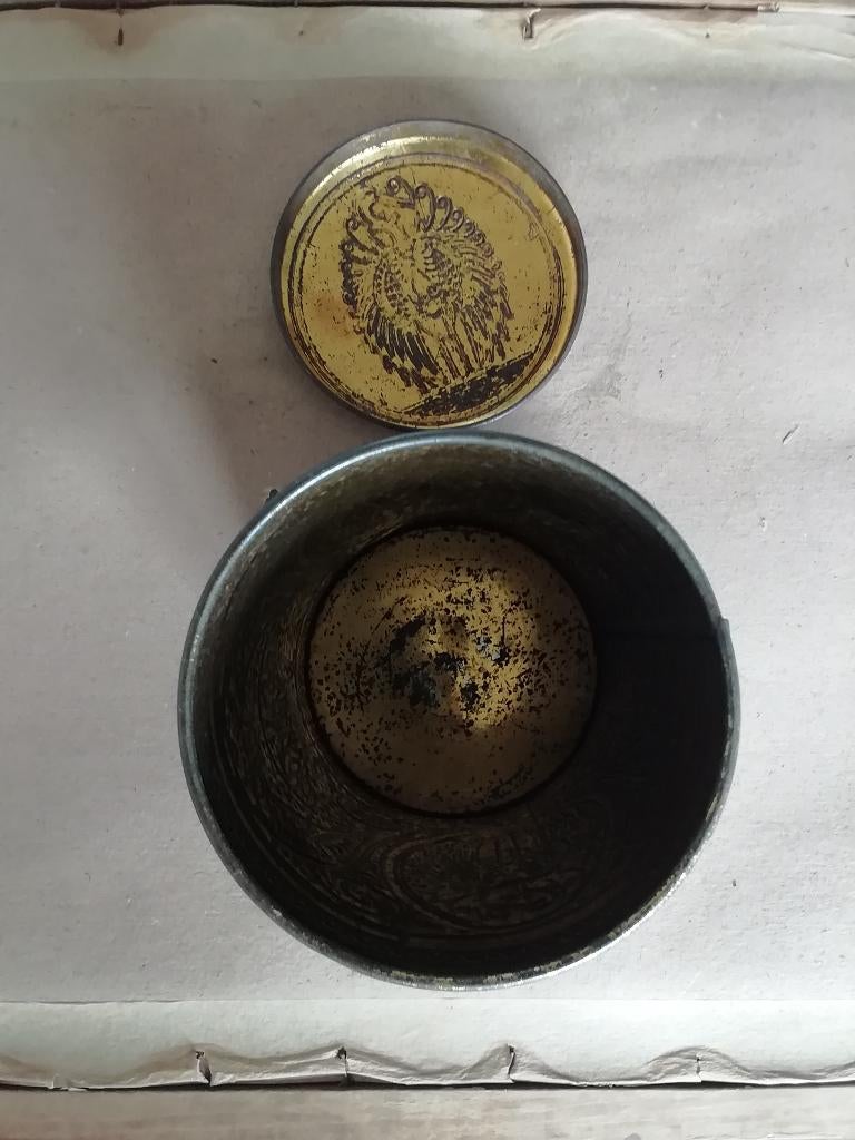 Oude blikken koffie doos, Verzamelen, Ophalen of Verzenden, Koffie