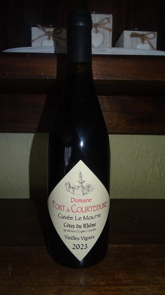 Font De Courtedune Côtes du Rhone VV Cuvée Mourre 2023, Frankrijk, Ophalen of Verzenden, Zo goed als nieuw, Rode wijn