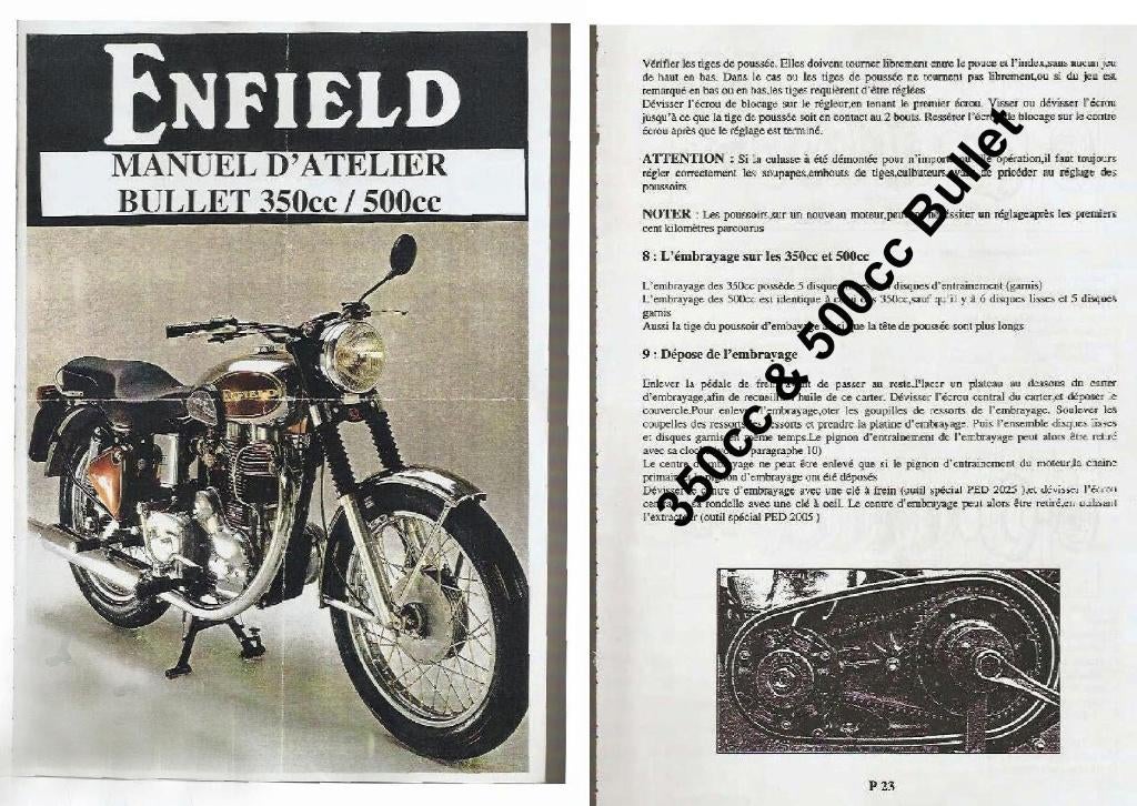 RTM 350 - 500 Royal-Enfield in het Frans., Motoren, Handleidingen en Instructieboekjes, Ophalen of Verzenden