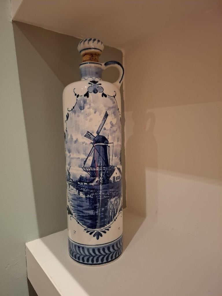 Decoratieve elegante kolf in Delfts blauw, Ophalen of Verzenden