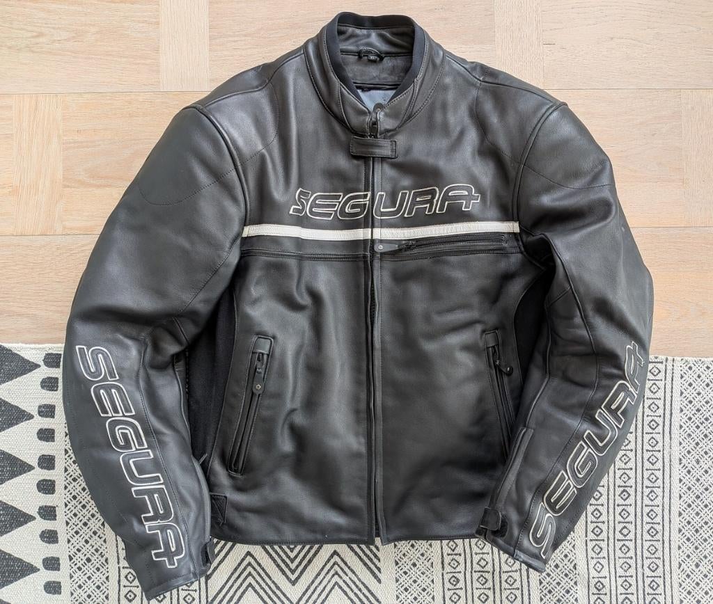 Segura zwarte lederen motorjas heren - Maat XL, Motoren, Kleding | Motorkleding, Jas | leer, Heren, Tweedehands, Ophalen of Verzenden